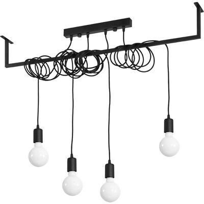 ETC-SHOP - Pendant Adjustable 4xE27 - Black - Pendant lamp ETC-SHOP - Pendant Adjustable 4xE27 - Black - Pendant lamp