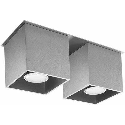 ETC-SHOP - Faretto da soffitto 2x GU10 - Grigio chiaro - Alluminio - 2 lampade - Plafoniera ETC-SHOP - Faretto da soffitto 2x GU10 - Grigio chiaro - Alluminio - 2 lampade - Plafoniera