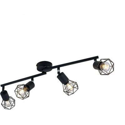 ETC-SHOP Lampada da soffitto nera con 4 faretti regolabili - Illuminazione ETC-SHOP Lampada da soffitto nera con 4 faretti regolabili - Illuminazione