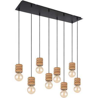 ETC-SHOP - Holzwandpendant - 8x E27 - MDF Schwarz - Pendelleuchte ETC-SHOP - Holzwandpendant - 8x E27 - MDF Schwarz - Pendelleuchte