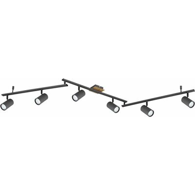 ETC-SHOP - 6L-GU10-Wood-Graphite - Plafoniera ETC-SHOP - 6L-GU10-Wood-Graphite - Plafoniera