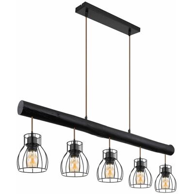 ETC-SHOP - WoodRodBlack - Nero - 5x E27 - Lampada a sospensione ETC-SHOP - WoodRodBlack - Nero - 5x E27 - Lampada a sospensione