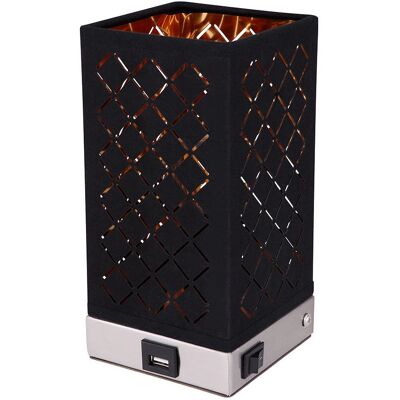 ETC-SHOP - WallLamp-Tessuto-OroNero-USB-E14 - Schwarz/Gold - Wandlampe ETC-SHOP - WallLamp-Tessuto-OroNero-USB-E14 - Schwarz/Gold - Wandlampe