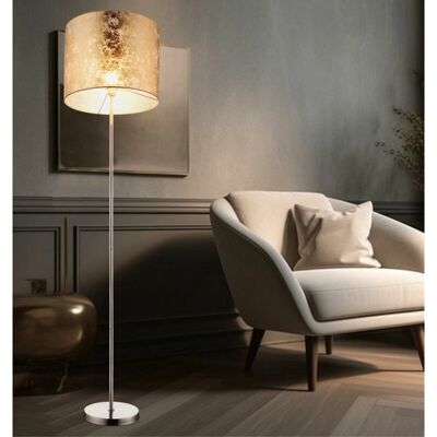 ETC-SHOP - 15187S - Oro - Paralume tessile - Lampada da terra ETC-SHOP - 15187S - Oro - Paralume tessile - Lampada da terra