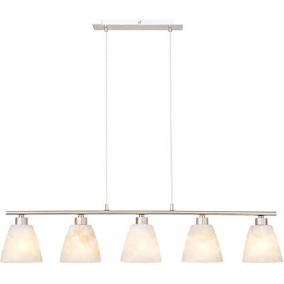 ETC-SHOP - 5-Licht-Alabasterweiß - Nickel - Pendelleuchte ETC-SHOP - 5-Licht-Alabasterweiß - Nickel - Pendelleuchte