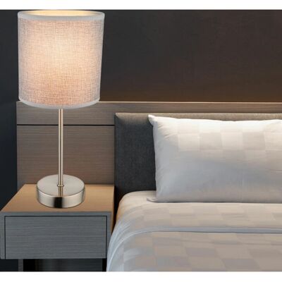 ETC-SHOP - Lampada da tavolo paralume grigio - 15x35 cm ETC-SHOP - Lampada da tavolo paralume grigio - 15x35 cm