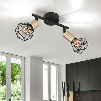 ETC-SHOP - Faretto vintage - nero - lampada da soffitto ETC-SHOP - Faretto vintage - nero - lampada da soffitto