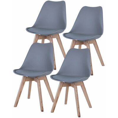 ETC-SHOP Set di 4 Sedie da Pranzo Rovere Grigio - Moderne e Confortevoli ETC-SHOP Set di 4 Sedie da Pranzo Rovere Grigio - Moderne e Confortevoli
