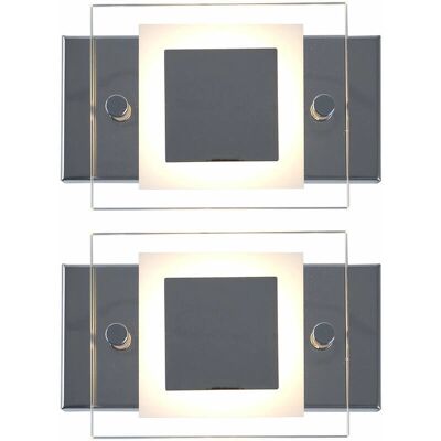 ETC-SHOP - Applique da parete vetro cromato IP44 4,5W 400lm ETC-SHOP - Applique da parete vetro cromato IP44 4,5W 400lm