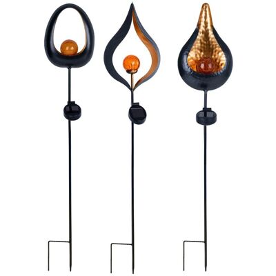 ETC-SHOP - Solar Gartenpfostenleuchte - Flamme - Glas ETC-SHOP - Solar Gartenpfostenleuchte - Flamme - Glas