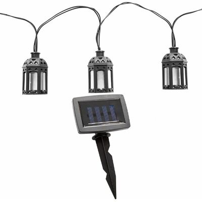 ETC-SHOP - Lantern String - Schwarz - 200cm - Solar-LED-Licht ETC-SHOP - Lantern String - Schwarz - 200cm - Solar-LED-Licht