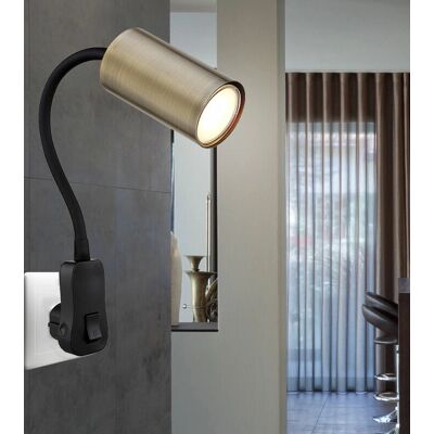 ETC-SHOP - GU10 Plug-in Lamp - Schwarz - Antikmessing - Lampe ETC-SHOP - GU10 Plug-in Lamp - Schwarz - Antikmessing - Lampe