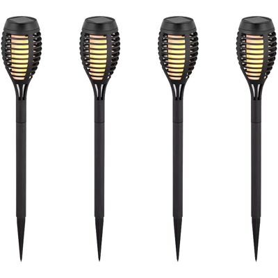 ETC-SHOP - Set di 4 torce solari - Nero - IP44 - Luci solari da esterno ETC-SHOP - Set di 4 torce solari - Nero - IP44 - Luci solari da esterno