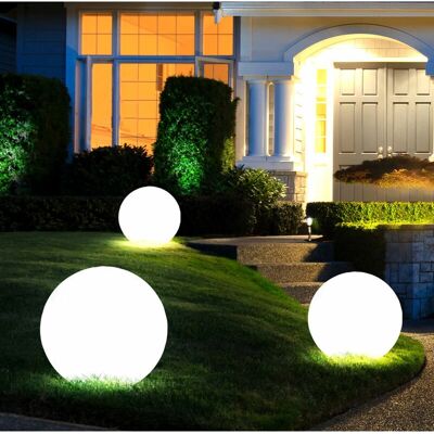 ETC-SHOP - SPH-25 - 25 cm - Bianco/Argento - Luce solare da giardino ETC-SHOP - SPH-25 - 25 cm - Bianco/Argento - Luce solare da giardino