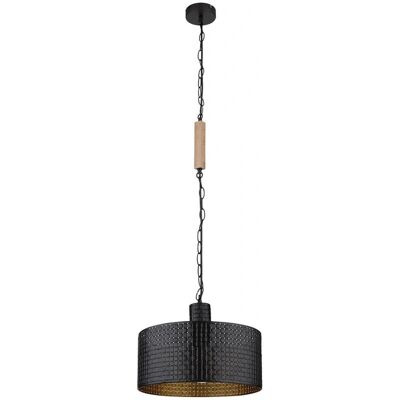 ETC-SHOP - Pendant lamp - Finitura legno nero dorato - Presa E27 - Pendant lamp ETC-SHOP - Pendant lamp - Finitura legno nero dorato - Presa E27 - Pendant lamp