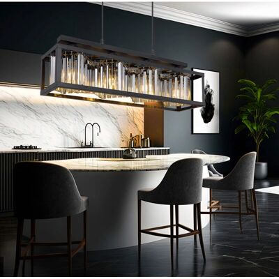 ETC-SHOP - Crystal Pendant Lamp - 4 Lights - E27 - Ceiling Lamp ETC-SHOP - Crystal Pendant Lamp - 4 Lights - E27 - Ceiling Lamp