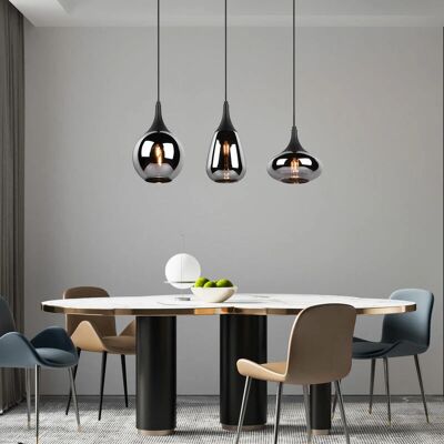 ETC-SHOP - 3FiresGlassChrome - NeroOpaco - Lampada a sospensione ETC-SHOP - 3FiresGlassChrome - NeroOpaco - Lampada a sospensione