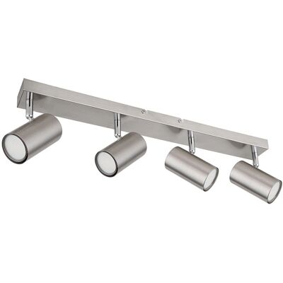 ETC-SHOP - Faretto da soffitto 4 fiamme argentato - argent - 4x GU10 - Faretto plafoniera ETC-SHOP - Faretto da soffitto 4 fiamme argentato - argent - 4x GU10 - Faretto plafoniera