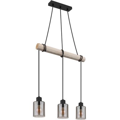 ETC-SHOP - PendoloLegnoVetroFumo - Schwarz - Holz & Metall - Deckenleuchte ETC-SHOP - PendoloLegnoVetroFumo - Schwarz - Holz & Metall - Deckenleuchte