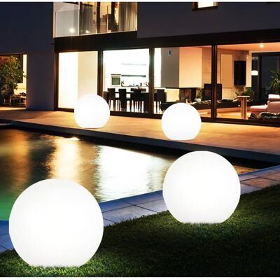ETC-SHOP - SferaSolare20cm - 20 cm - White Silver - Luce sfera solare da giardino ETC-SHOP - SferaSolare20cm - 20 cm - White Silver - Luce sfera solare da giardino