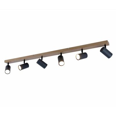 ETC-SHOP - 6 fiamme legno - Legno - 6x GU10 - Plafoniera ETC-SHOP - 6 fiamme legno - Legno - 6x GU10 - Plafoniera