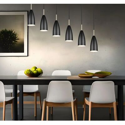 ETC-SHOP - Suspensione Nera Regolabile - Black matte - 6x E14 - LampadA a sospensione ETC-SHOP - Suspensione Nera Regolabile - Black matte - 6x E14 - LampadA a sospensione