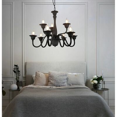 ETC-SHOP - 72x150 - Antracite - 9x E14 - Lampadario a sospensione ETC-SHOP - 72x150 - Antracite - 9x E14 - Lampadario a sospensione