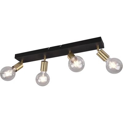 ETC-SHOP Barra Spot 4 - nero e oro opaco - 4x E27 - Plafoniera ETC-SHOP Barra Spot 4 - nero e oro opaco - 4x E27 - Plafoniera