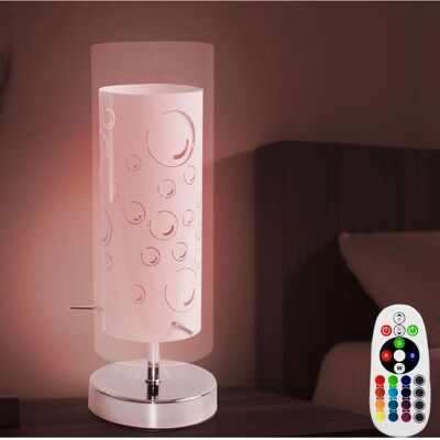 ETC-SHOP - Vetro bianco - Paralume bolle d'aria - Lampada da tavolo ETC-SHOP - Vetro bianco - Paralume bolle d'aria - Lampada da tavolo