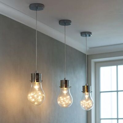 ETC-SHOP - Lampada a sospensione - Cromo - E14 - 12 cm Ø ETC-SHOP - Lampada a sospensione - Cromo - E14 - 12 cm Ø