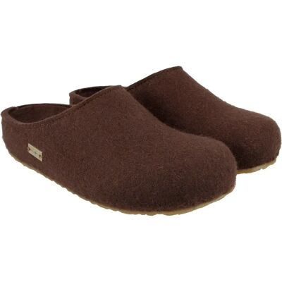 Haflinger Michl Ciabatte unisex in feltro di lana Espresso Haflinger Michl Ciabatte unisex in feltro di lana Espresso