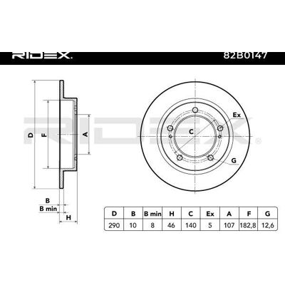 RIDEX Suzuki Jimny Vollflächen-Bremsscheibe - Bremsscheibe RIDEX Suzuki Jimny Vollflächen-Bremsscheibe - Bremsscheibe