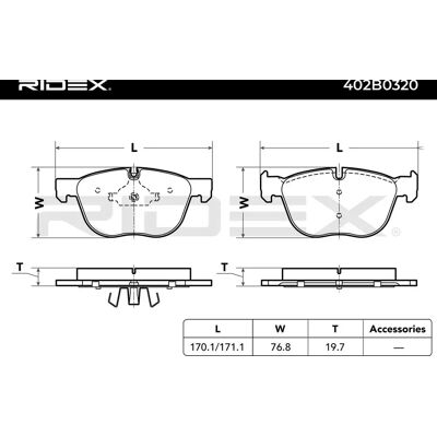 RIDEX BMW Bremsklossesett - Foraksel - 348mm - ECE-R90 RIDEX BMW Bremsklossesett - Foraksel - 348mm - ECE-R90