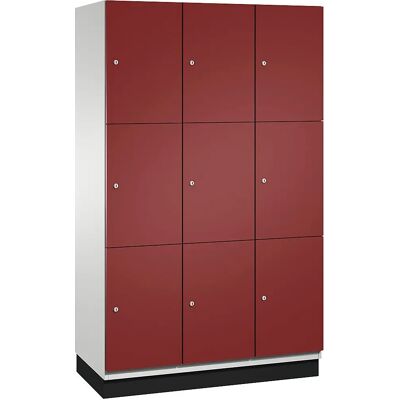 C+P CAMBIO Stahl abschließbarer Schrank - 9 Fächer, 1200mm, Hellgrau / Rubinrot C+P CAMBIO Stahl abschließbarer Schrank - 9 Fächer, 1200mm, Hellgrau / Rubinrot