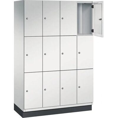 Armario de almacenamiento con llave CAMBIO - 12 compartimentos, gris claro Armario de almacenamiento con llave CAMBIO - 12 compartimentos, gris claro