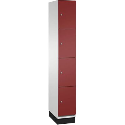 C+P Cambio Casier - 4 Compartiments, Acier, Gris Clair & Rouge Rubis C+P Cambio Casier - 4 Compartiments, Acier, Gris Clair & Rouge Rubis