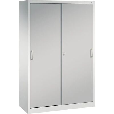 C+P ACURADO Schiebetürenschrank - 4 Regale, Hellgrau / Weißaluminium - Schrank C+P ACURADO Schiebetürenschrank - 4 Regale, Hellgrau / Weißaluminium - Schrank