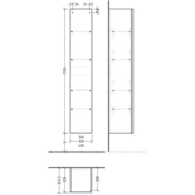 Sanipa 3way Hochschrank - Eiche-Nebraska, links Tür - Badmöbel Sanipa 3way Hochschrank - Eiche-Nebraska, links Tür - Badmöbel