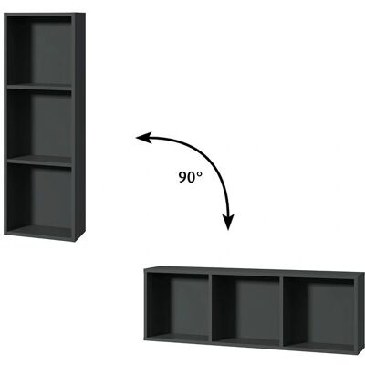 Sanipa Cubes Regalmodul - Anthrazit-Matt - 35x105x18cm Sanipa Cubes Regalmodul - Anthrazit-Matt - 35x105x18cm