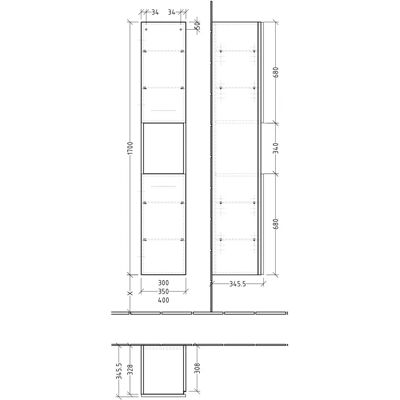 Sanipa - 3way Hochschrank 35 cm - Marine-Matt - 2 Türen - Tall Cabinet Sanipa - 3way Hochschrank 35 cm - Marine-Matt - 2 Türen - Tall Cabinet