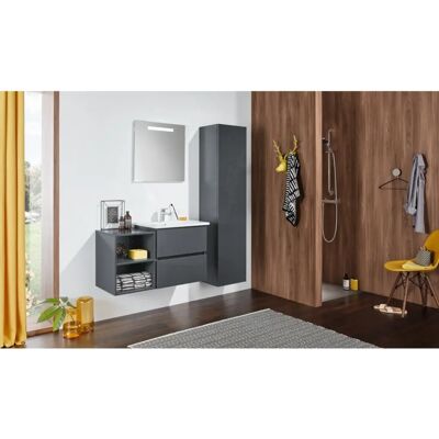 Sanipa Solo One Hochschrank - Anthrazit-Glanz - Push to open Sanipa Solo One Hochschrank - Anthrazit-Glanz - Push to open