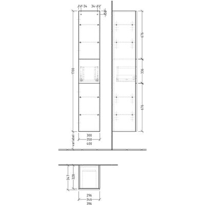 Sanipa 3way Hochschrank - Eiche-Kansas Badezimmermöbel Sanipa 3way Hochschrank - Eiche-Kansas Badezimmermöbel