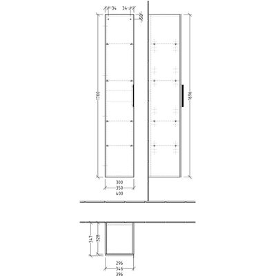 Sanipa UM10837 Hochschrank Eiche-Nebraska - Badmöbel Sanipa UM10837 Hochschrank Eiche-Nebraska - Badmöbel