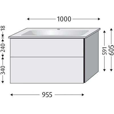 Sanipa 3way Badezimmer-Set - Eiche-Arizona - Keramik-Waschtisch & Unterschrank Sanipa 3way Badezimmer-Set - Eiche-Arizona - Keramik-Waschtisch & Unterschrank