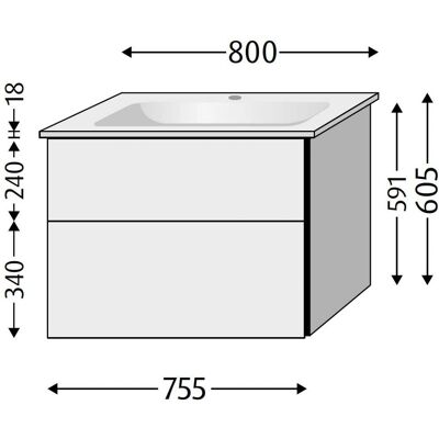 Sanipa Venticello 80 cm - Badezimmermöbel mit 2 Schubladen Sanipa Venticello 80 cm - Badezimmermöbel mit 2 Schubladen