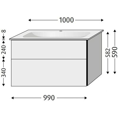 Sanipa - Finion 100 cm - 2 Auszüge - Vanity Unit Sanipa - Finion 100 cm - 2 Auszüge - Vanity Unit