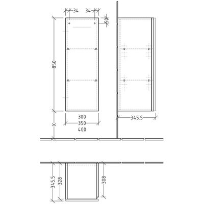 Sanipa - BS12108 - Schwarz-Matt - 35 cm - Badschrank Sanipa - BS12108 - Schwarz-Matt - 35 cm - Badschrank