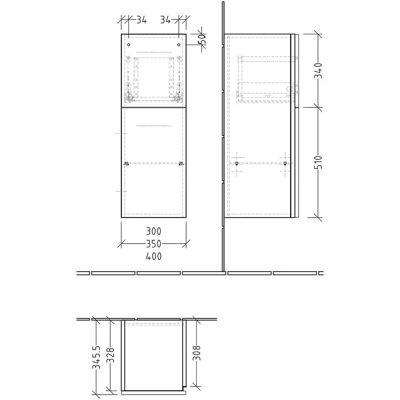 Sanipa - 3way Mittelschrank 30 cm - 1 Tür - 1 Auszug - Cabinet Sanipa - 3way Mittelschrank 30 cm - 1 Tür - 1 Auszug - Cabinet