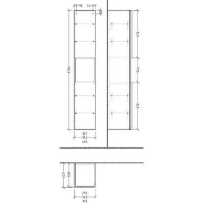 Sanipa 3way Hochschrank - Sandgrau-Matt Stauraum Sanipa 3way Hochschrank - Sandgrau-Matt Stauraum