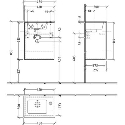 Sanipa - ME by Starck - 43 cm - Under-cabinet vanity Sanipa - ME by Starck - 43 cm - Under-cabinet vanity